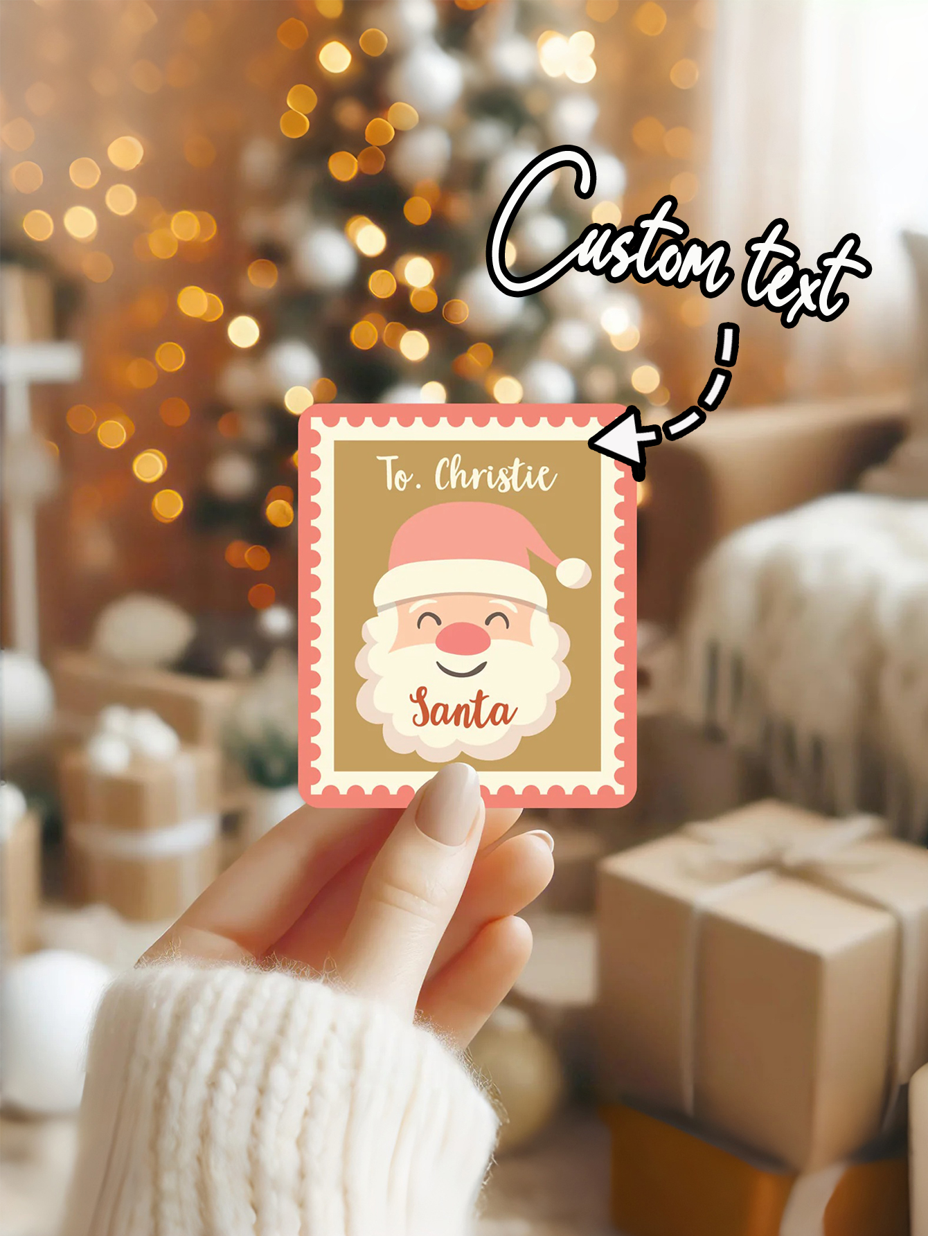 Custom Christmas Santa Label Stickers